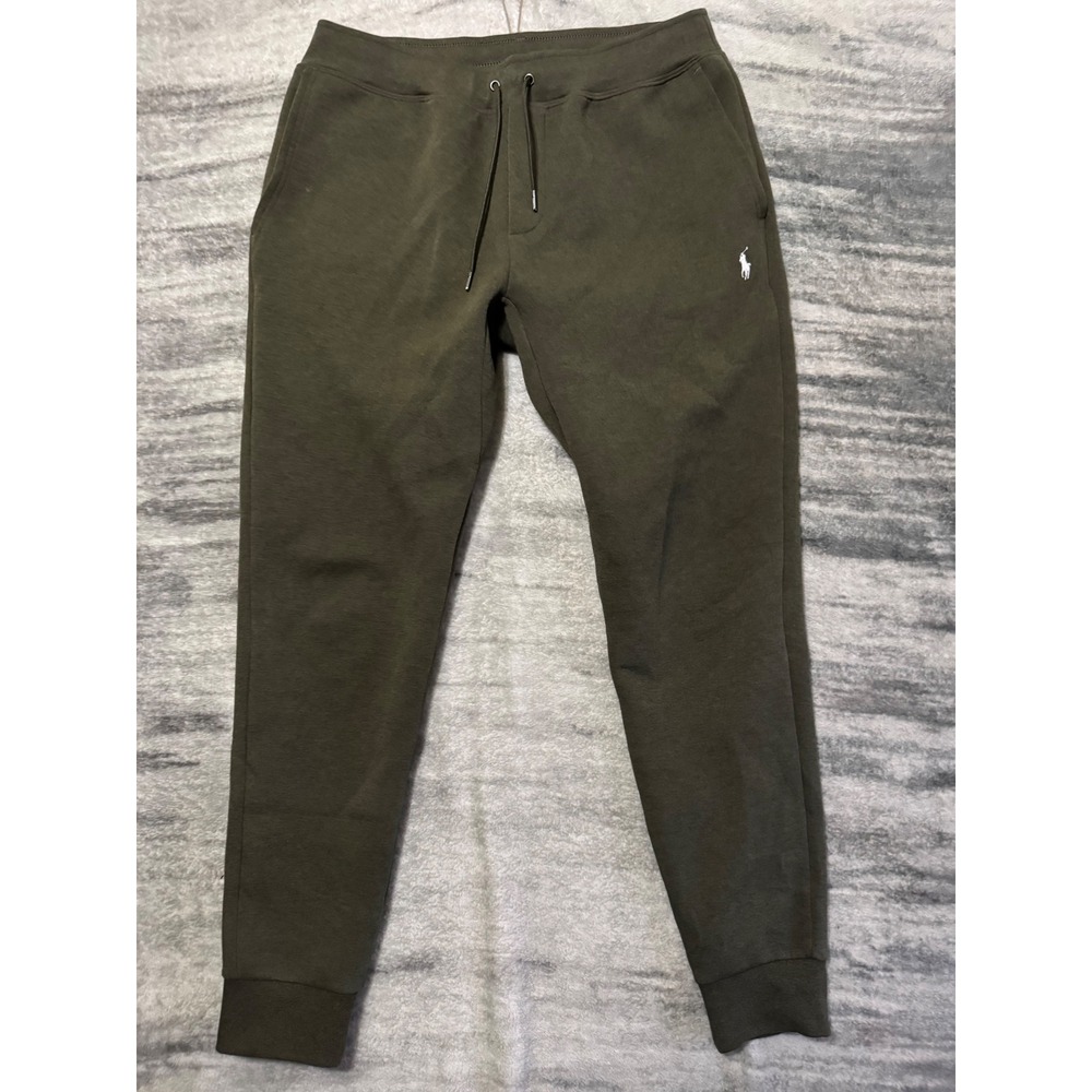 Polo Ralph Lauren Mens Jogger Sweatpants Olive Green Pony Logo Medium